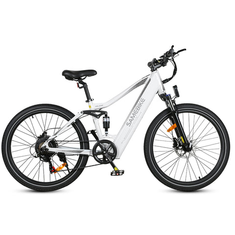 SAMEBIKE XD26-II Electric Bike - 750W Motor 48V14AH Battery 45KM Range Hydraulic Disc Brakes - White