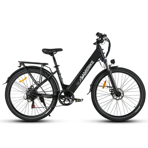 SAMEBIKE RS-A01 Pro Electric Bike - 350W Motor 36V15AH Battery 40KM Range Mechanical Disc Brakes - Black