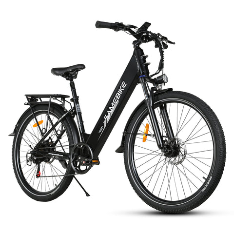 SAMEBIKE RS-A01 Pro Electric Bike - 350W Motor 36V15AH Battery 40KM Range Mechanical Disc Brakes - Black