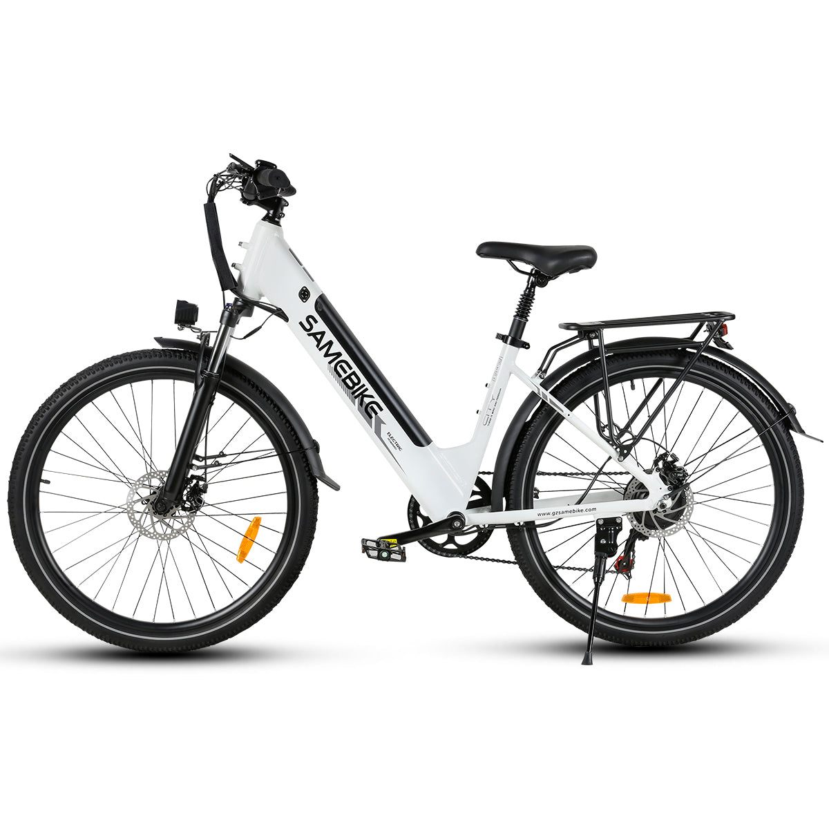 SAMEBIKE RS-A01 Pro Electric Bike - 350W Motor 36V15AH Battery 40KM Range Mechanical Disc Brakes - White