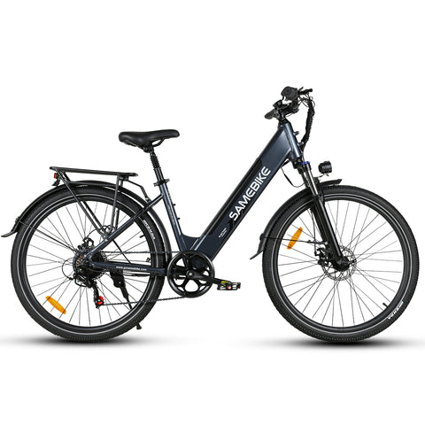 SAMEBIKE RS-A01 Pro Electric Bike - 350W Motor 36V15AH Battery 40KM Range Mechanical Disc Brakes - Grey