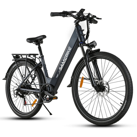 SAMEBIKE RS-A01 Pro Electric Bike - 350W Motor 36V15AH Battery 40KM Range Mechanical Disc Brakes - Grey