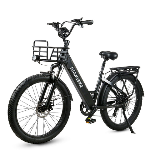 SAMEBIKE RS-A01 Electric Bike - 500W Motor 48V14AH Battery  50KM Range Mechanical Disc Brakes - Black