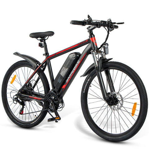 SAMEBIKE SY26 FT Electric Bike - 350W Motor 36V10AH Battery 35KM Range Mechanical Disc Brakes - Black