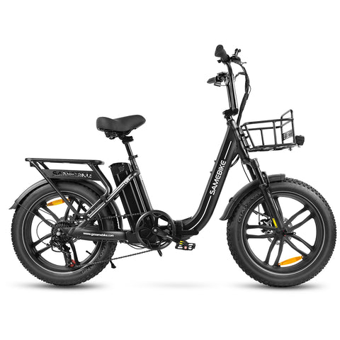 SAMEBIKE C05 Pro Electric Bike - 350W Motor 36V13Ah Battery 35KM Range Mechanical Disc Brakes - Black
