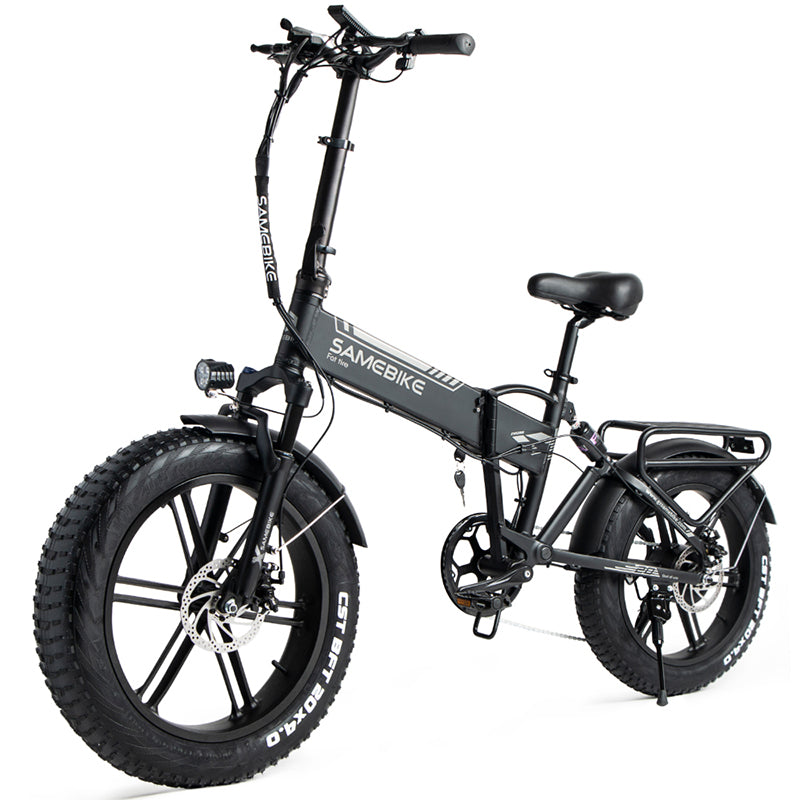 SAMEBIKE XWLX09 IT Electric Bike - 500W Motor 48V10AH Battery 40KM Range Mechanical Disc Brakes - Black