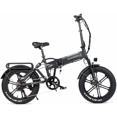 SAMEBIKE XWLX09 IT Electric Bike - 500W Motor 48V10AH Battery 40KM Range Mechanical Disc Brakes - Black