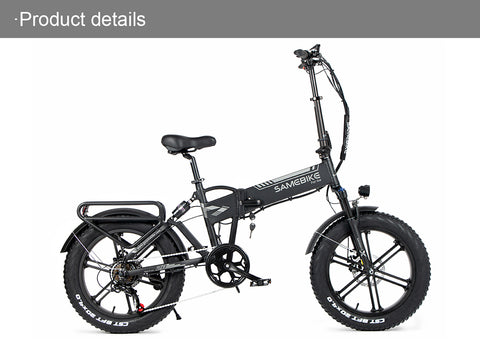 SAMEBIKE XWLX09 IT Electric Bike - 500W Motor 48V10AH Battery 40KM Range Mechanical Disc Brakes - Black