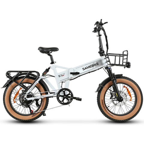 SAMEBIKE XWLX09-II Electric Bike - 1000W Motor 48V15AH Battery 65KM Range Hydraulic Disc Brakes - White