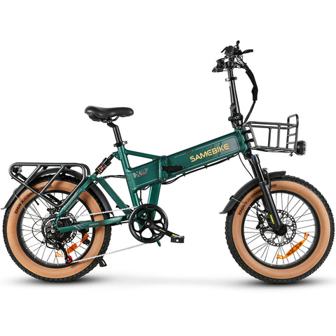 SAMEBIKE XWLX09-II Electric Bike - 1000W Motor 48V15AH Battery 65KM Range Hydraulic Disc Brakes - Green