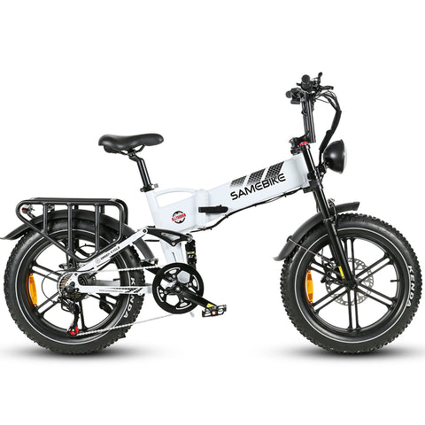 SAMEBIKE RS-A02 Electric Bike - 750W Motor 48V17AH Battery 55KM Range Hydraulic Disc Brakes - White