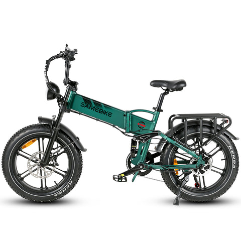 SAMEBIKE RS-A02 Electric Bike - 750W Motor 48V17AH Battery 55KM Range Hydraulic Disc Brakes - Green