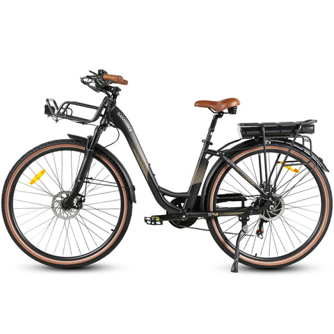 SAMEBIKE RS-A07 Electric Bike - 500W Motor 36V13Ah Battery 40KM Range Mechanical Disc Brakes - Black