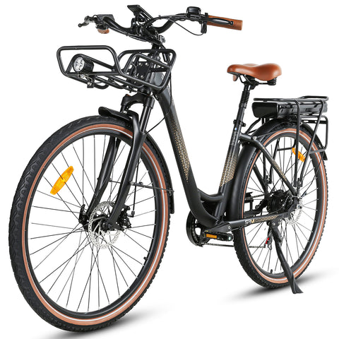 SAMEBIKE RS-A07 Electric Bike - 500W Motor 36V13Ah Battery 40KM Range Mechanical Disc Brakes - Black