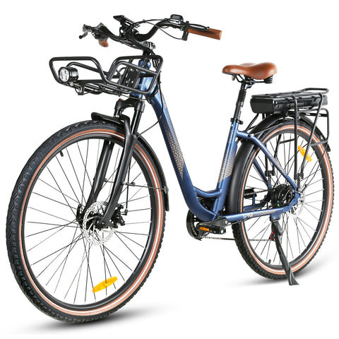 SAMEBIKE RS-A07 Electric Bike - 500W Motor 36V13Ah Battery 40KM Range Mechanical Disc Brakes - Deep Blue