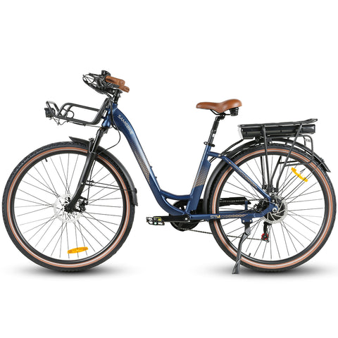 SAMEBIKE RS-A07 Electric Bike - 500W Motor 36V13Ah Battery 40KM Range Mechanical Disc Brakes - Deep Blue