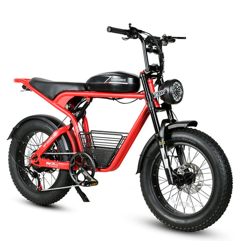 SAMEBIKE M20-I Electric Bike - 1200W Motor 48V18AH Battery 65KM Range Hydraulic Disc Brakes - Red