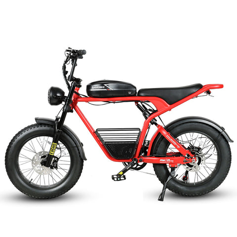 SAMEBIKE M20-I Electric Bike - 1200W Motor 48V18AH Battery 65KM Range Hydraulic Disc Brakes - Red