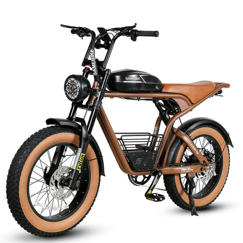 SAMEBIKE M20-I Electric Bike - 1200W Motor 48V18AH Battery 65KM Range Hydraulic Disc Brakes - Yellow