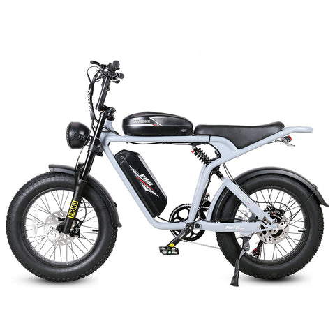 SAMEBIKE M20-II Electric Bike - 1200W Motor 48V18AH*2 Dual Battery 110KM Range Hydraulic Disc Brakes - Silver Grey