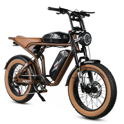 SAMEBIKE M20-II Electric Bike - 1200W Motor 48V18AH*2 Dual Battery 110KM Range Hydraulic Disc Brakes - Brown