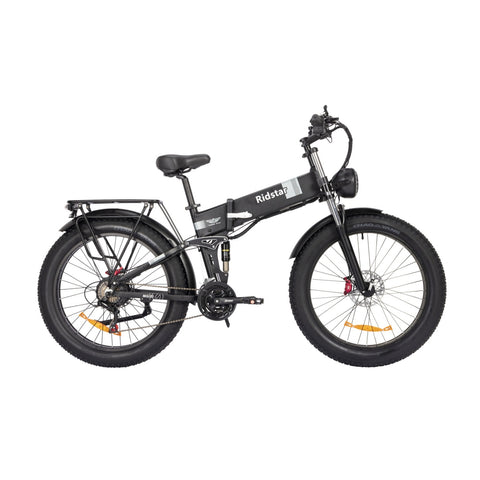 Ridstar H26 Pro Electric Bike - 1000W Motor 48V23Ah Battery 26" Tires Hydraulic Oil Disc Brakes - Black