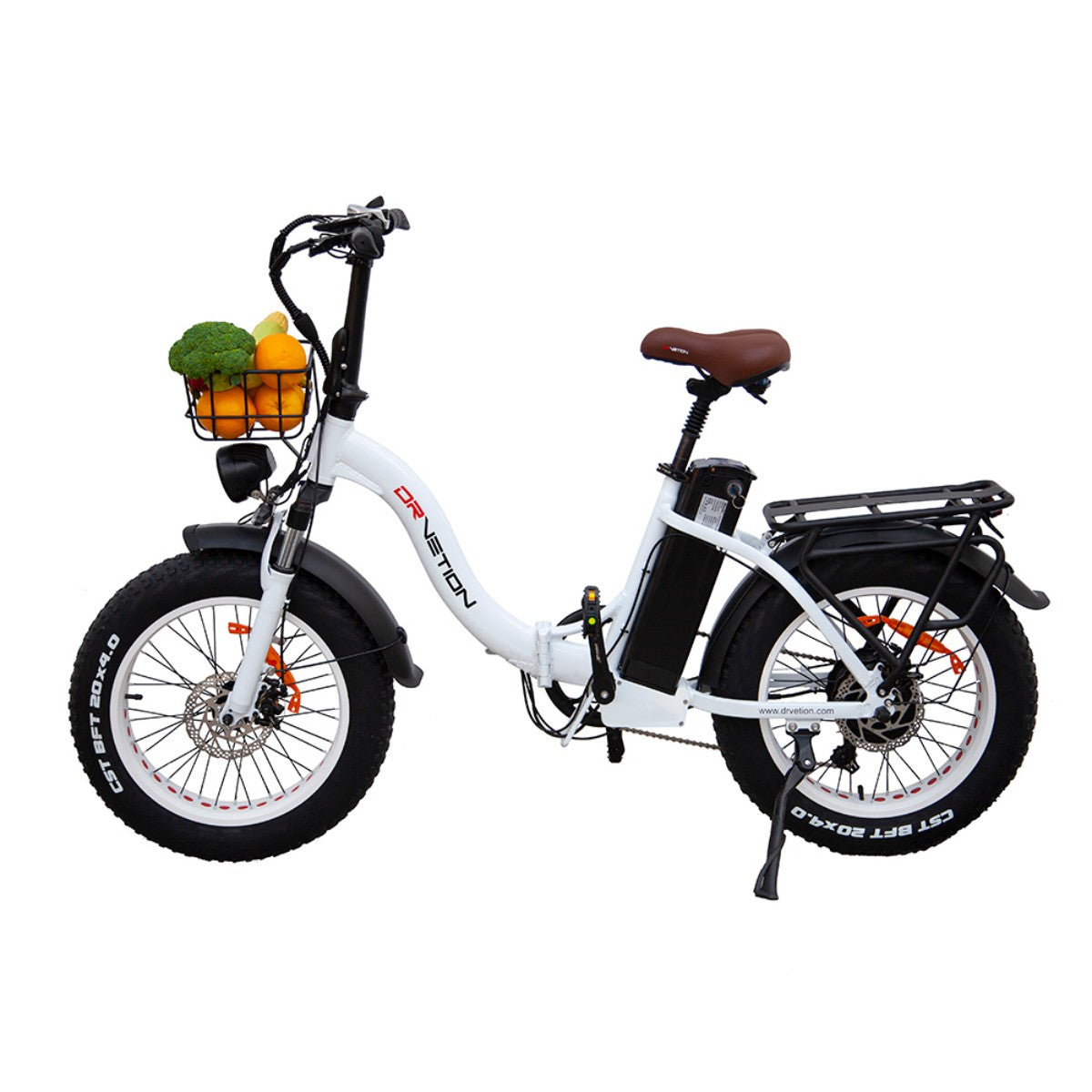 Electric Bike DrveTion CT20 - 20*4.0 Inch Tires 750W Motor 48V15AH Battery oil brakes - Pearl White