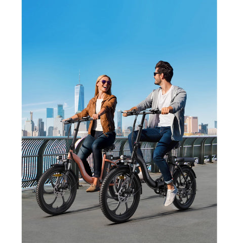 HillMiles MilePort 1 Electric Bike - 250W Motor 36V13Ah Battery 20 Inch Tires Mechanical Disc Brakes - Green
