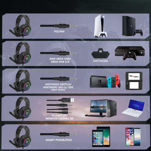ONIKUMA K10 Wireless Noise-Cancelling Gaming Headset With RGB Mic - Black