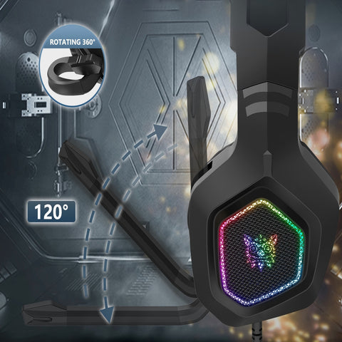 ONIKUMA K10 Wireless Noise-Cancelling Gaming Headset With RGB Mic - Black
