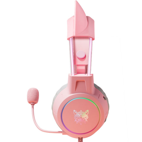 ONIKUMA X15 PRO Cat Ear Gaming Headset RGB Wireless Noise Cancelling - Pink