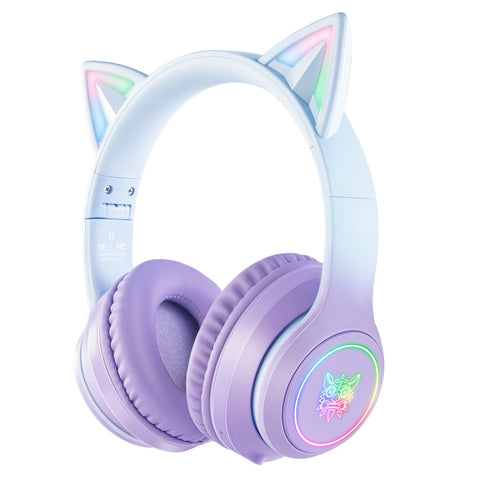 ONIKUMA B90 Wireless Gaming Headset RGB Noise Cancelling Mic - Gradient Purple