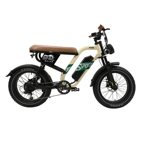 ONESPORT W66 Electric Bike - 500W Motor  Battery 48V 13.5Ah 20” Wheels Disc Brakes - Beige Yellow