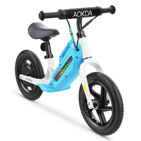 AOKDA AO-K8 Kids Electric Balance Bike - Motor 180W Battery 21.6V5.2AH 12" Tires - Blue