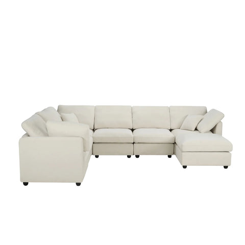 YHL Voyura 2213-BEIGE Modern Comfortable Versatile Chenille Recliner Sofa - Cushioned Back - Foam Fill - Beige