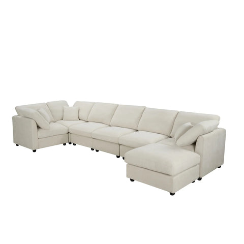 YHL Voyura 2213-BEIGE Modern Comfortable Versatile Chenille Recliner Sofa - Cushioned Back - Foam Fill - Beige