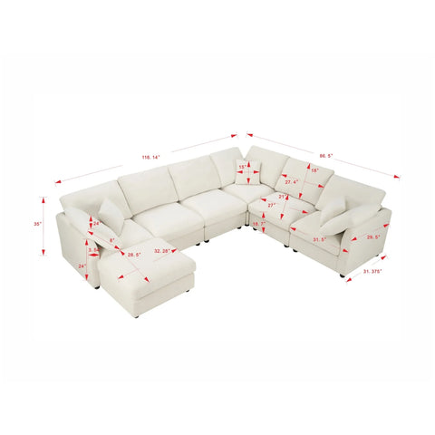 YHL Voyura 2213-BEIGE Modern Comfortable Versatile Chenille Recliner Sofa - Cushioned Back - Foam Fill - Beige