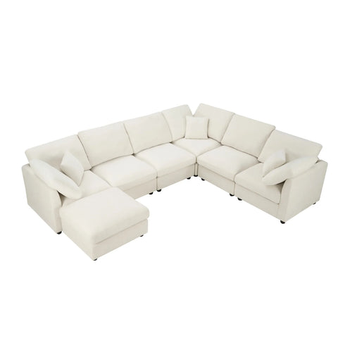 YHL Voyura 2213-BEIGE Modern Comfortable Versatile Chenille Recliner Sofa - Cushioned Back - Foam Fill - Beige