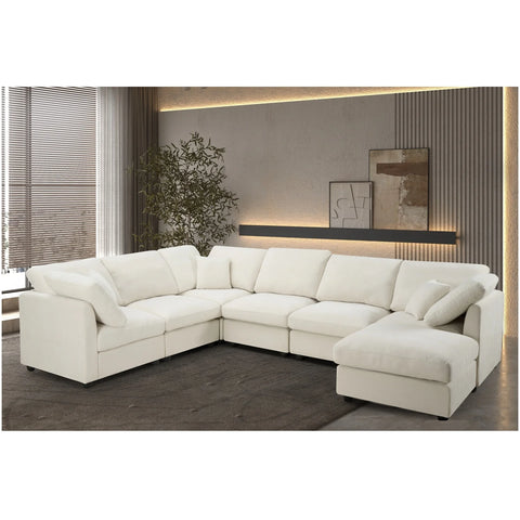 YHL Voyura 2213-BEIGE Modern Comfortable Versatile Chenille Recliner Sofa - Cushioned Back - Foam Fill - Beige