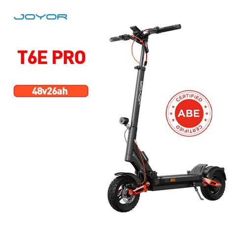 JOYOR T6E PRO Electric Scooter ABE certification - 500W Motor 48V26AH Battery  Foldable 10" Off-Road - Black