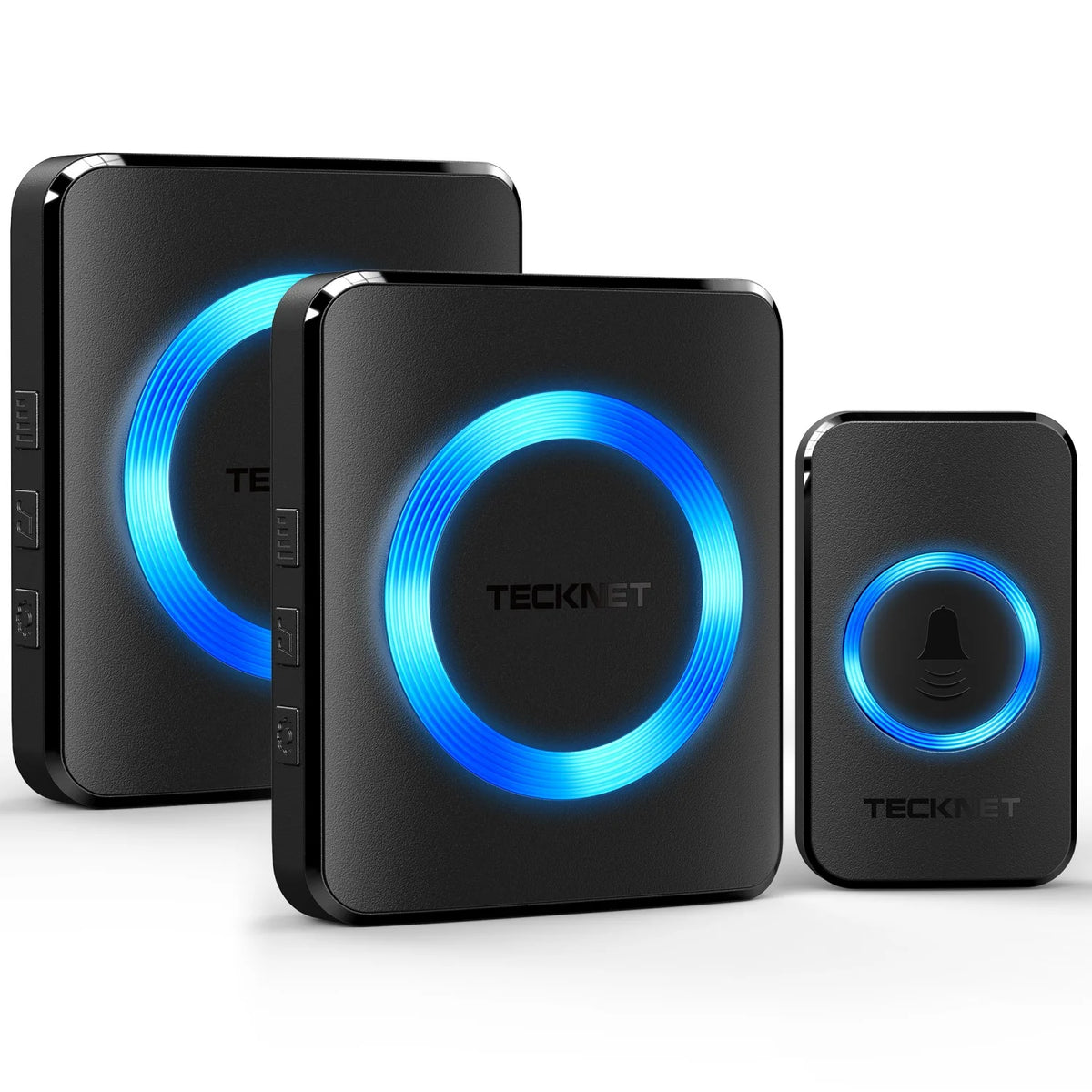 TECKNET HWD01888 Wireless Doorbell – 60 Chimes 5 Volume Levels LED 400m - Black