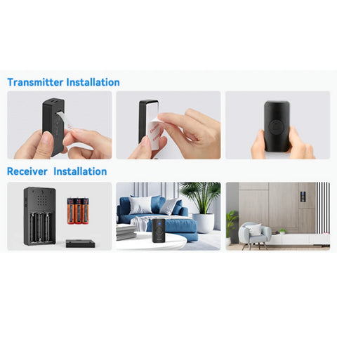 TECKNET HWD01990 Wireless Doorbell - 60 Chimes - 5 Volume Levels - 400m Range -Black