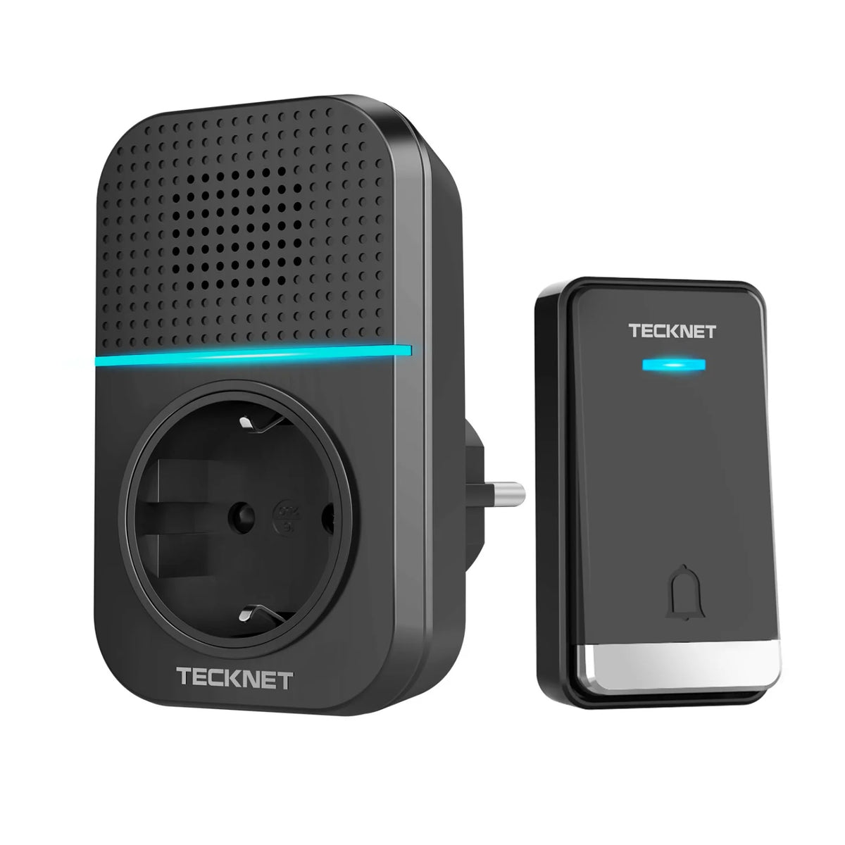 TECKNET TK-WD002 Wireless Doorbell with 60 Chimes 5 Volume Levels LED Black