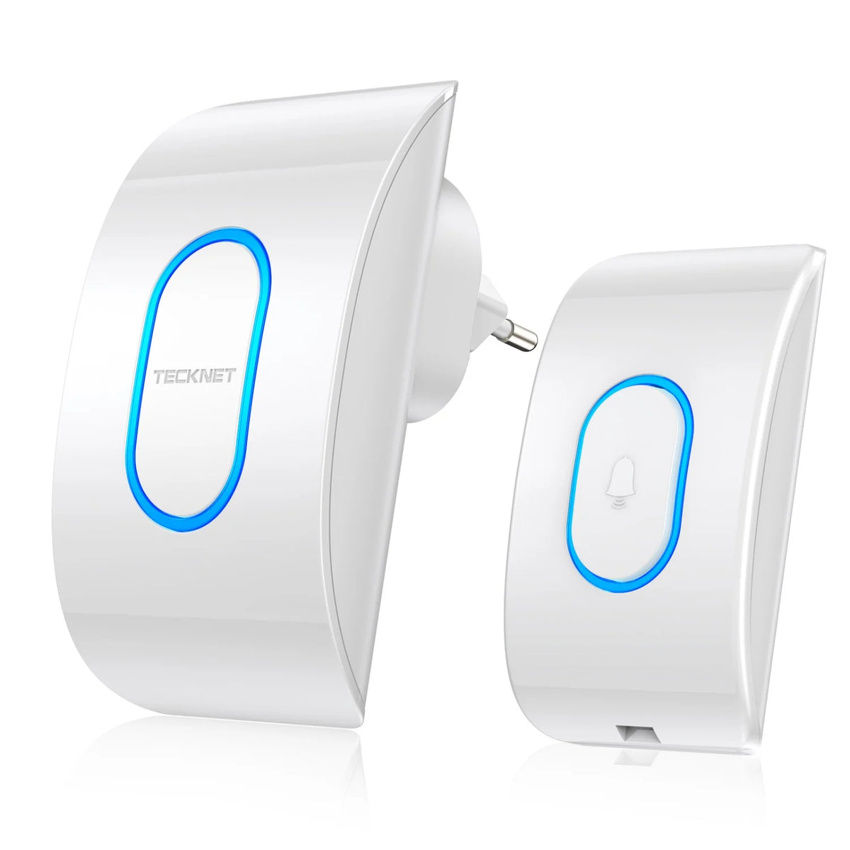TECKNET TK-WD004 Wireless Doorbell 400m range 60 Chimes 5 Volume Levels -White