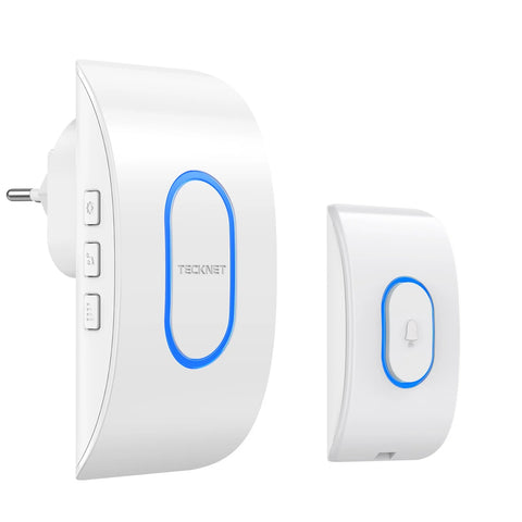 TECKNET TK-WD004 Wireless Doorbell 400m range 60 Chimes 5 Volume Levels -White