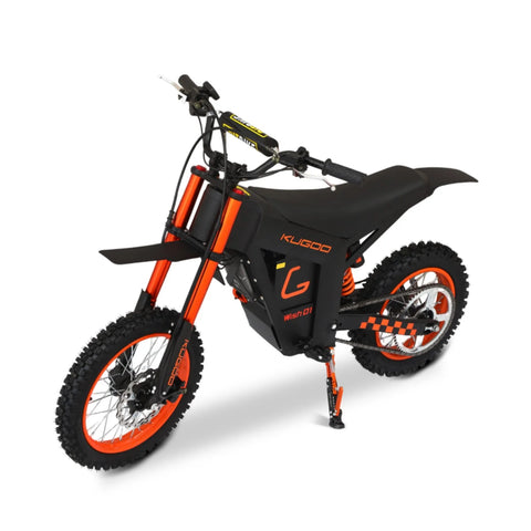 KUGOO Wish 01 Electric Motorcycle - 1500W 14 inches front and 12 inches rear Tires Hydraulic calipers and disc brakes - Black