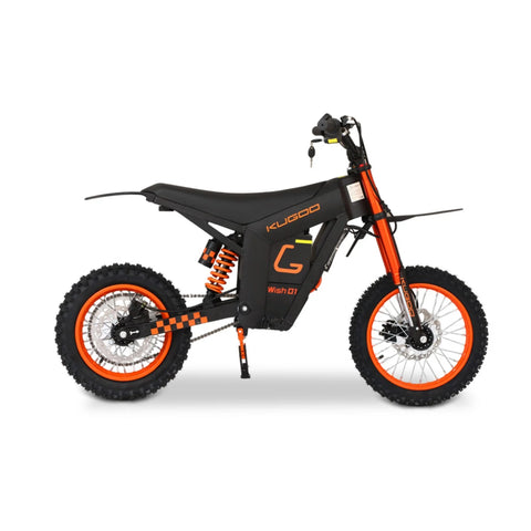 KUGOO Wish 01 Electric Motorcycle - 1500W 14 inches front and 12 inches rear Tires Hydraulic calipers and disc brakes - Black