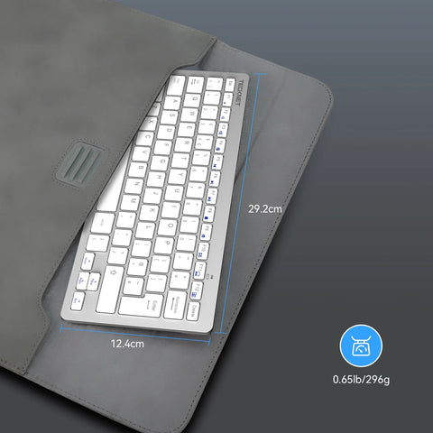 TECKNET X315 Wireless Ergonomic Keyboard - 78 Keys - Silent - Ultra-Thin - Long Battery - Silver