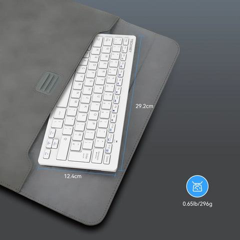 TECKNET X315 Wireless Ergonomic Keyboard - Slim Silent Long Life - 78 Keys - White