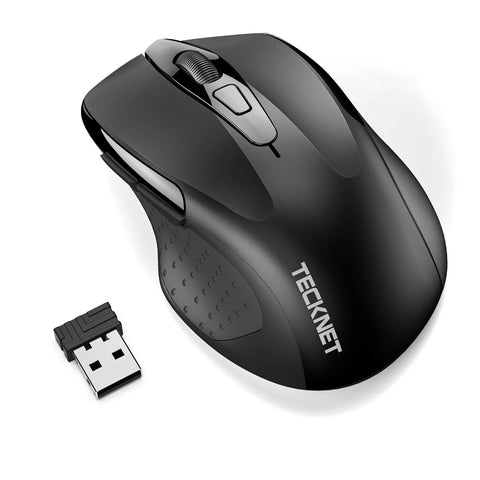 TECKNET M003 Wireless Ergonomic Silent Mouse - 6 DPI -Rechargeable - Black